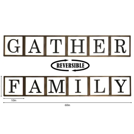 Kirkland's Home Gather Family Reversible Wood Box- Wall Quotes & Signs