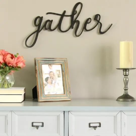 Kirkland's Home Gather Script Wall Plaque- Wall Quotes & Signs