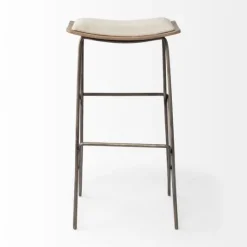 Kirkland's Home Geometric Base And Saddle Seat Bar Stool- Bar Stools & Counter Height Stools