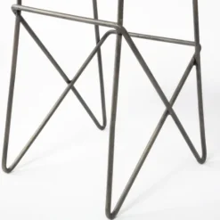 Kirkland's Home Geometric Base And Saddle Seat Bar Stool- Bar Stools & Counter Height Stools