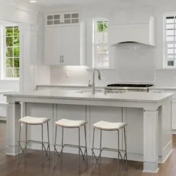 Kirkland's Home Geometric Base And Saddle Seat Bar Stool- Bar Stools & Counter Height Stools
