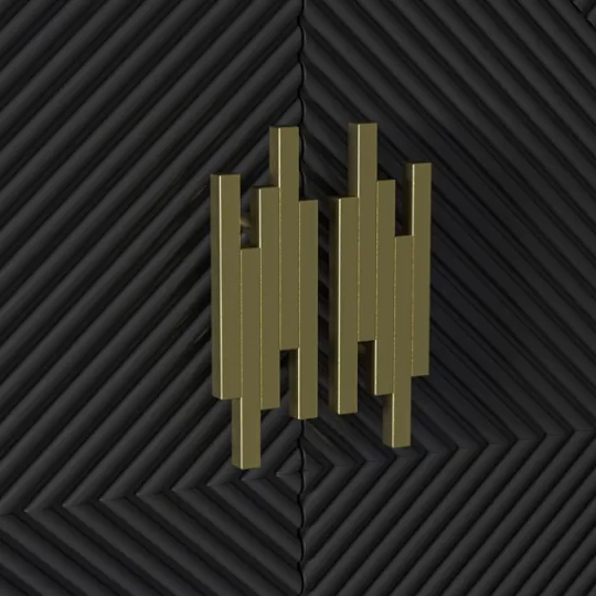 Kirkland's Home Geometric Gold Handle Cabinet- Cabinets & Sideboards