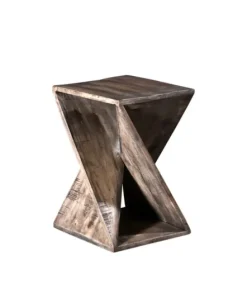 Kirkland's Home Geometric Twist Wood Accent Table- Accent & End Tables