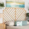 Kirkland's Home Geometric Weave Rat Queen Headboard- Beds & Headboards