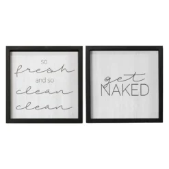 Kirkland's Home Get Naked Bathroom Plaques, Set Of 2- Wall Quotes & Signs