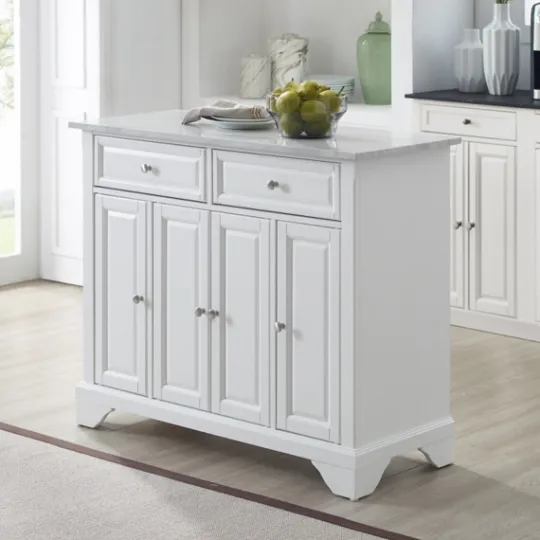 Kirkland's Home Gia All Marble Kitchen Island- Kitchen Islands & Bar Carts