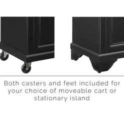 Kirkland's Home Gia Black And White Marble Kitchen Island- Kitchen Islands & Bar Carts