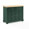 Kirkland's Home Gia Forest Green Wood Kitchen Island- Kitchen Islands & Bar Carts
