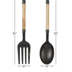 Kirkland's Home Giant 2-Pc. Spoon And Fork Wall Sculptures- Wall Plaques