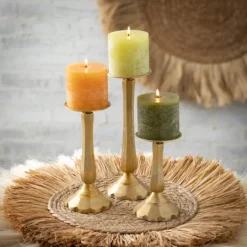 Kirkland's Home Gilded En 3-Pc. Pillar Candle Holder Set- Candle Holders