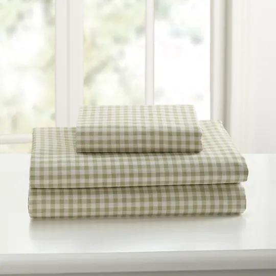 Kirkland's Home Gingham King 3-Pc. Sheet Set- Bed Sheets