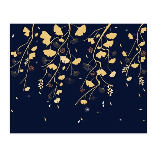 Kirkland's Home Gingko On Navy Peel And Stick Wall Mural- Wall Murals & Wall Decals