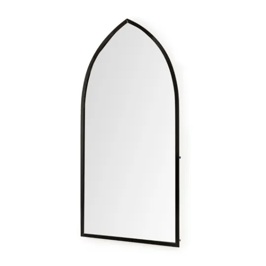 Kirkland's Home Giovanna Black Metal Pointed Arch Wall Mirror- Decorative Mirrors