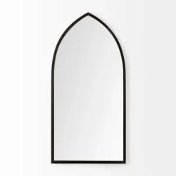 Kirkland's Home Giovanna Black Metal Pointed Arch Wall Mirror- Decorative Mirrors