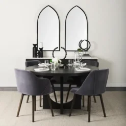 Kirkland's Home Giovanna Black Metal Pointed Arch Wall Mirror- Decorative Mirrors