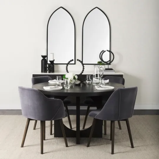 Kirkland's Home Giovanna Black Metal Pointed Arch Wall Mirror- Decorative Mirrors