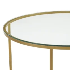 Kirkland's Home Glass & Gold X-Base Coffee Table- Coffee Tables