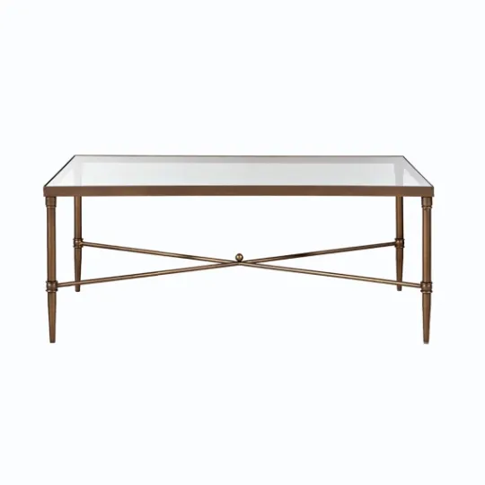 Kirkland's Home Glass And Metal Rectangle Porter Coffee Table- Coffee Tables
