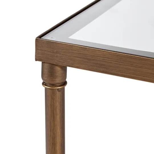 Kirkland's Home Glass And Metal Rectangle Porter Coffee Table- Coffee Tables