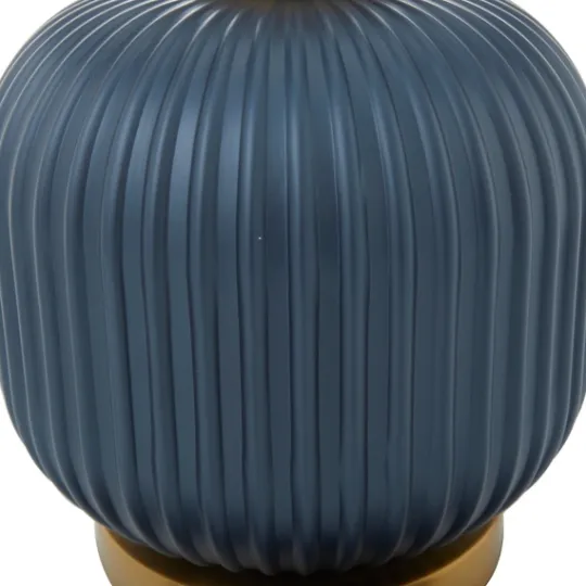 Kirkland's Home Glass Base Round Velvet Shade Table Lamp- Table Lamps