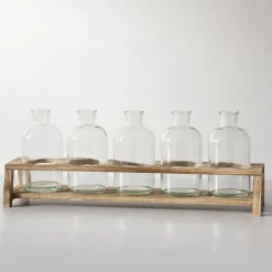 Kirkland's Home Glass Bottle Vase And Crate 5-Pc. Set- Vases