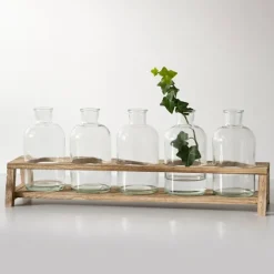Kirkland's Home Glass Bottle Vase And Crate 5-Pc. Set- Vases