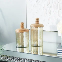 Kirkland's Home Glass Jars, Set Of 2- Decorative Bowls & Jars