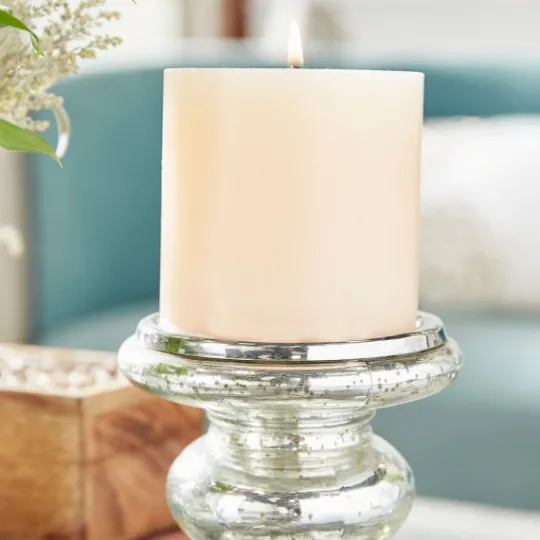 Kirkland's Home Glass Ornate 2-Pc. Pillar Candle Holder Set- Candle Holders