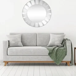 Kirkland's Home Glass Petal Round Beveled Mirror- Decorative Mirrors