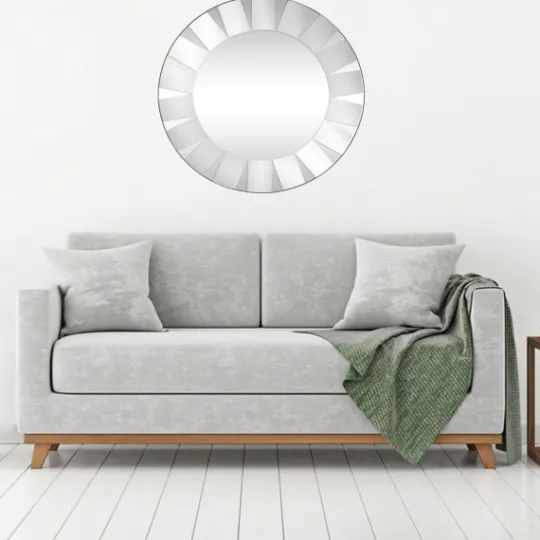 Kirkland's Home Glass Petal Round Beveled Mirror- Decorative Mirrors