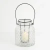 Kirkland's Home Glass Pressed And Metal Insert Lantern- Lanterns
