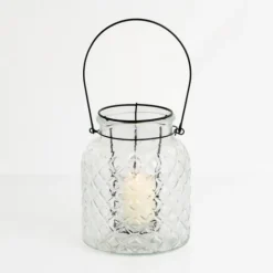 Kirkland's Home Glass Pressed And Metal Insert Lantern- Lanterns