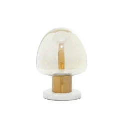 Kirkland's Home Glass Shade Gold Mushroom Table Lamp- Table Lamps