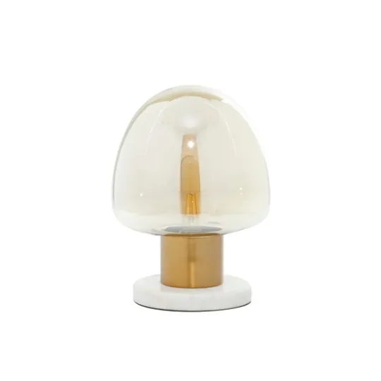 Kirkland's Home Glass Shade Gold Mushroom Table Lamp- Table Lamps