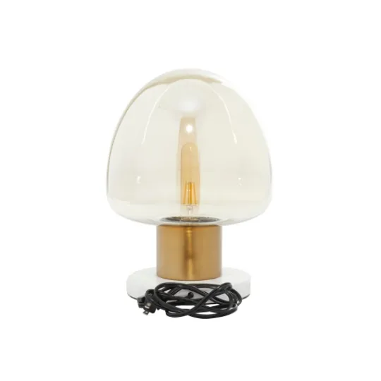 Kirkland's Home Glass Shade Gold Mushroom Table Lamp- Table Lamps