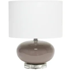 Kirkland's Home Glass Short Oval Table Lamp- Table Lamps