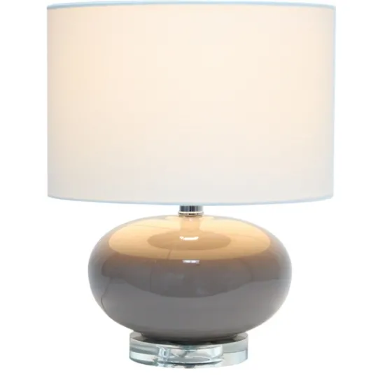 Kirkland's Home Glass Short Oval Table Lamp- Table Lamps