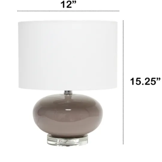 Kirkland's Home Glass Short Oval Table Lamp- Table Lamps