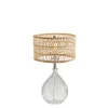 Kirkland's Home Glass Teardrop Natural Rat Table Lamp- Table Lamps