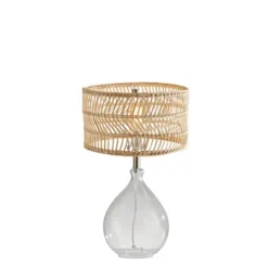 Kirkland's Home Glass Teardrop Natural Rat Table Lamp- Table Lamps