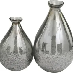 Kirkland's Home Glass Teardrop Textured Vases, Set Of 2- Vases
