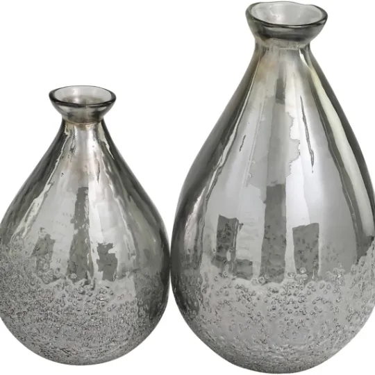 Kirkland's Home Glass Teardrop Textured Vases, Set Of 2- Vases