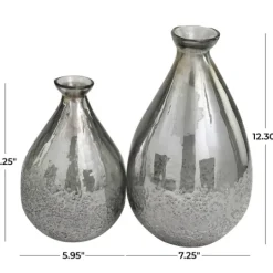 Kirkland's Home Glass Teardrop Textured Vases, Set Of 2- Vases