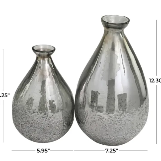 Kirkland's Home Glass Teardrop Textured Vases, Set Of 2- Vases