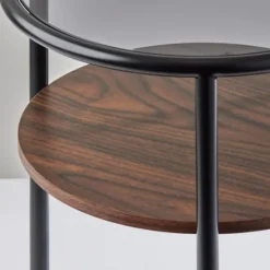 Kirkland's Home Glass Top Accent Table With Wood Shelf- Accent & End Tables
