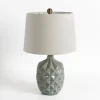 Kirkland's Home Glazed Dusty Blue Geo Table Lamp- Table Lamps