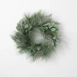 Kirkland's Home Glistening Eucalyptus Cedar Mini Wreath, 18 In.- Wreaths
