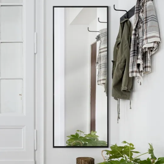 Kirkland's Home Glossy Black Frame Leaning Mirror- Framed Mirrors