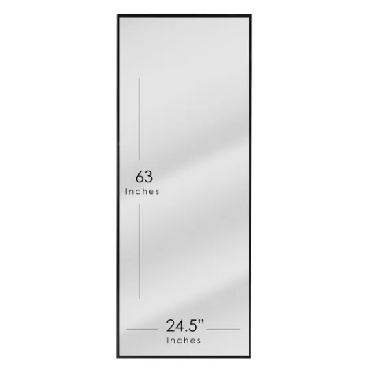 Kirkland's Home Glossy Black Frame Leaning Mirror- Framed Mirrors