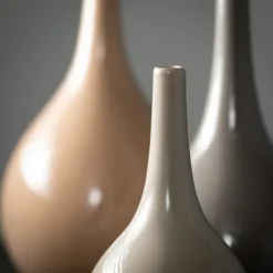 Kirkland's Home Glossy Earth Tone 3-Pc. Decorative Vase Set- Vases